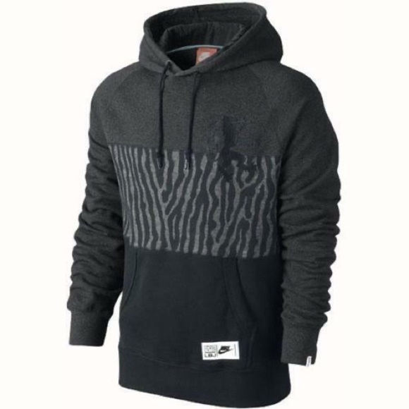 Nike Lebron Safari Print Mens Hoodie Black & Gray Size Small - Picture 1 of 12